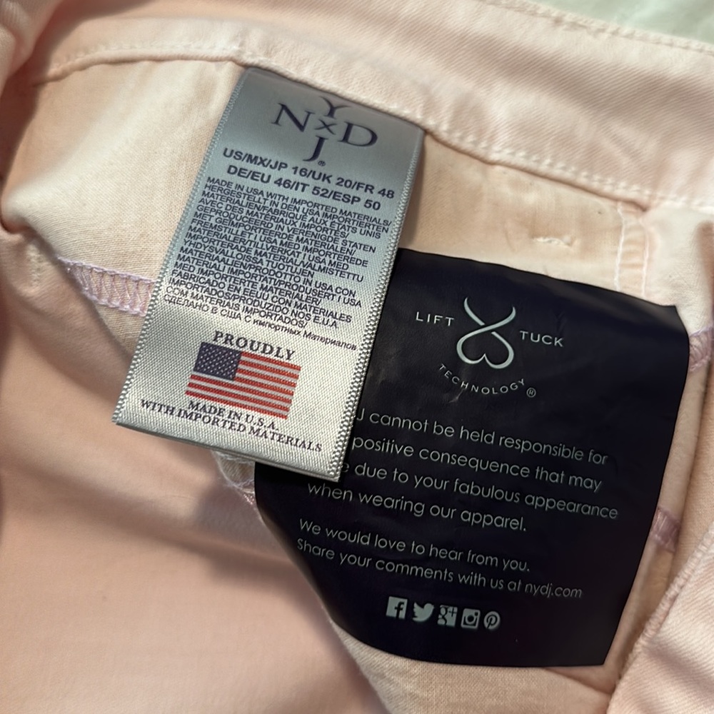NYDJ Pink Ankle Jeans - Size 16 - NWT - Picture 8 of 8